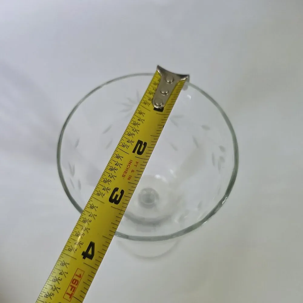 Crystal Etched Water Goblets Set Of 2